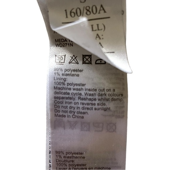 AllSaints Women's White Meda Textured Shirt Dress Size S Adjustable Tie Button - Picture 7 of 7